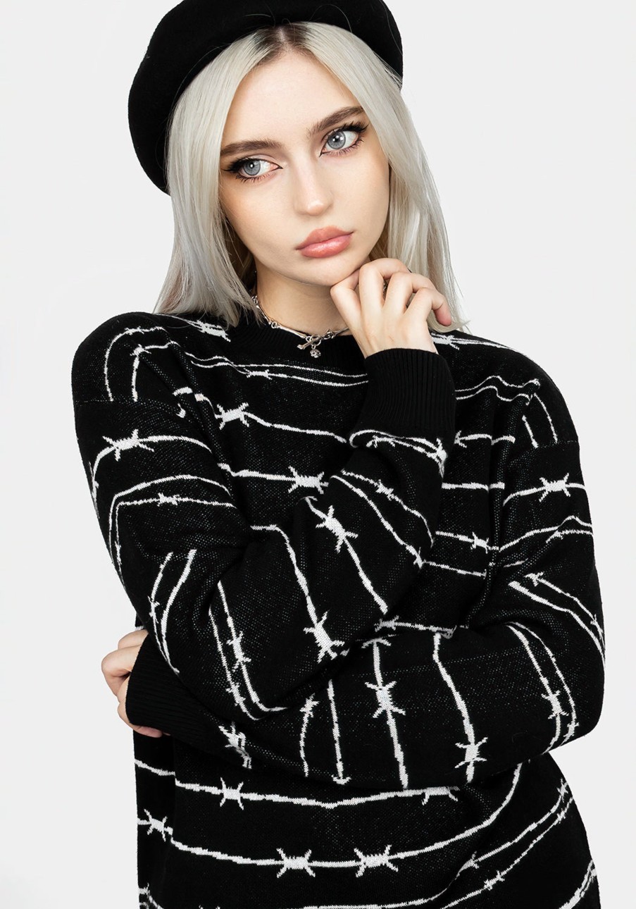 Clothing BET1 | Barbed Longline Crew Neck Jumper