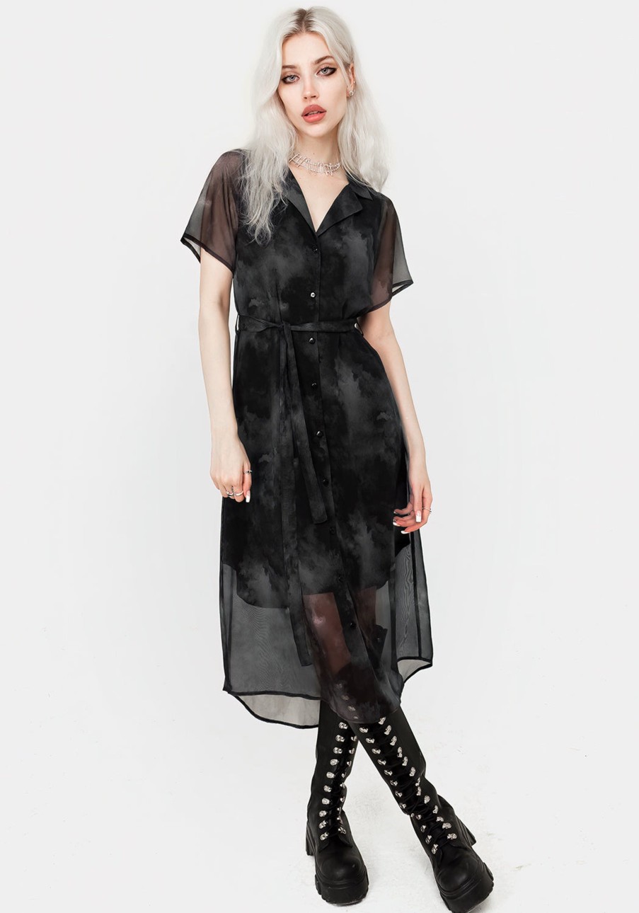 Clothing DDS1 | Tempest Midi Tie Waist Shirt Dress