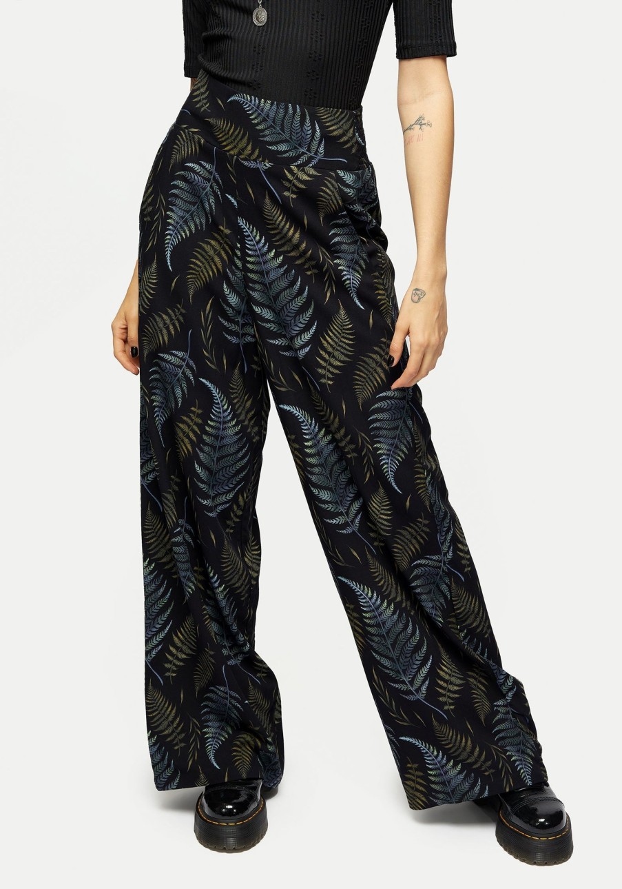 Clothing ISL1 | Frond Print Wide Leg Smocked Trouser