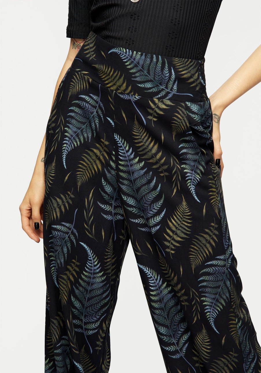 Clothing ISL1 | Frond Print Wide Leg Smocked Trouser