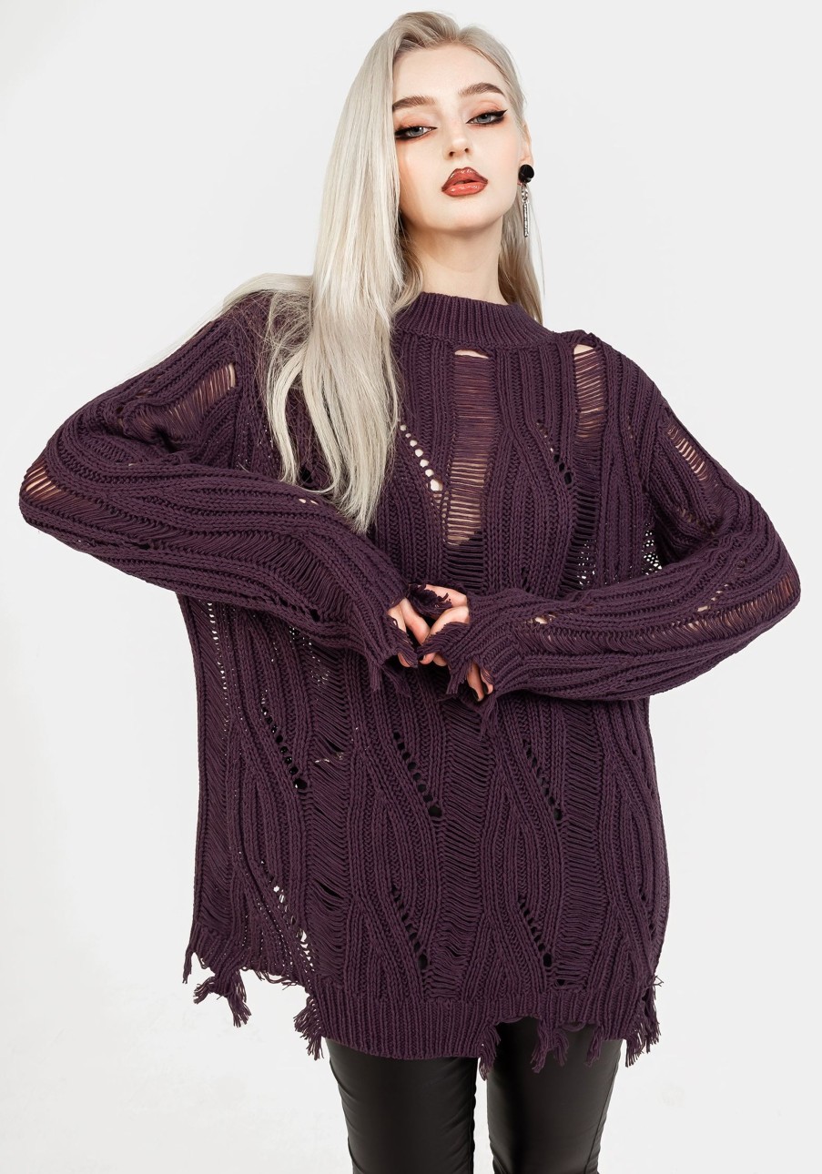 Clothing BET1 | Dayglo Relaxed Knit Jumper In Lavender Mist