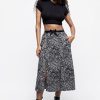 Clothing ISL1 | Ophidia Snakes Print Midi Skirt - Grey