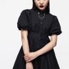 Clothing YUN1 | Skeleton Collar Bubble Hem Mini Dress