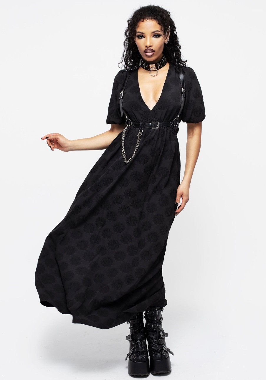 Clothing YUN1 | Arachnida Bouffant Sleeve Maxi Dress