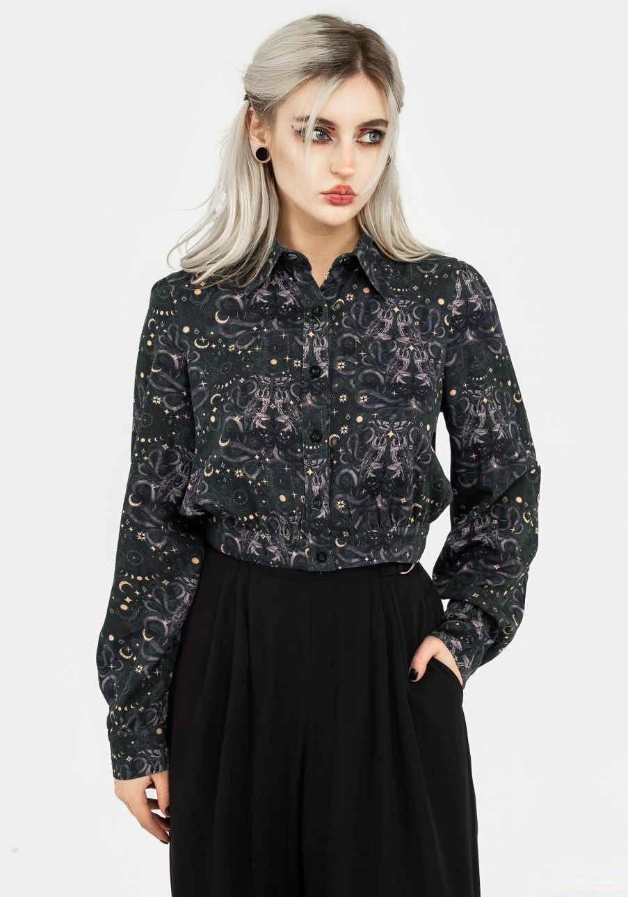 Clothing YUN1 | Cailleach Button Up Crop Shirt