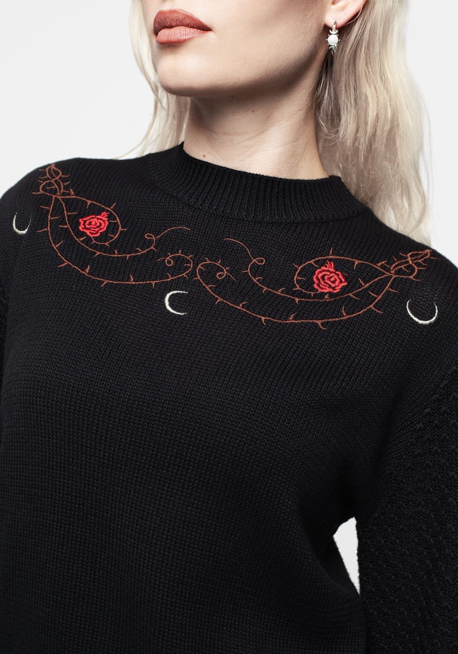 Clothing BET1 | Blush Balloon Sleeve Embroidered Jumper