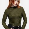 Clothing MET1 | Vitae Striped Crop Top - Green