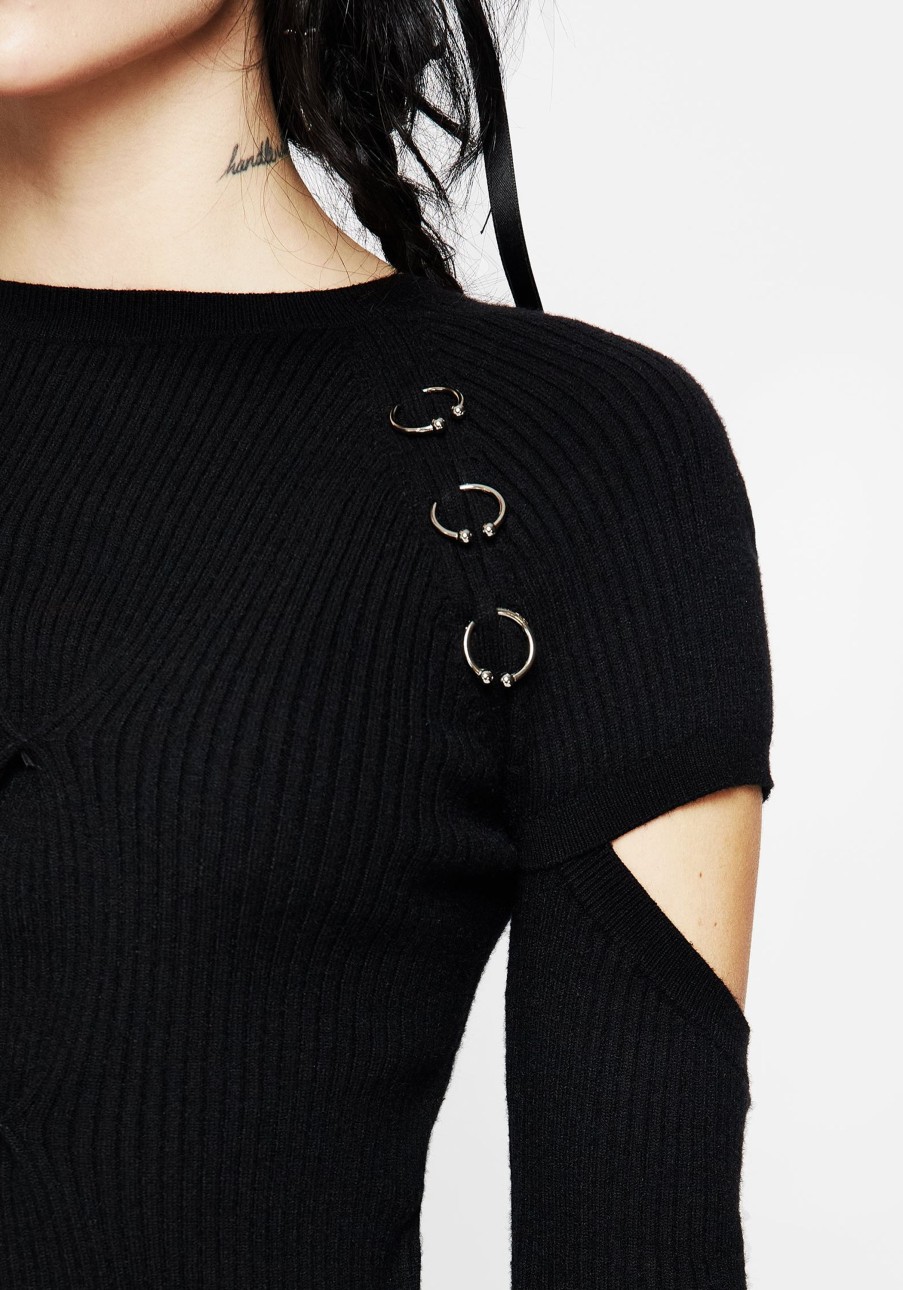 Clothing BET1 | Captive Hardware Cut Out Rib Jumper