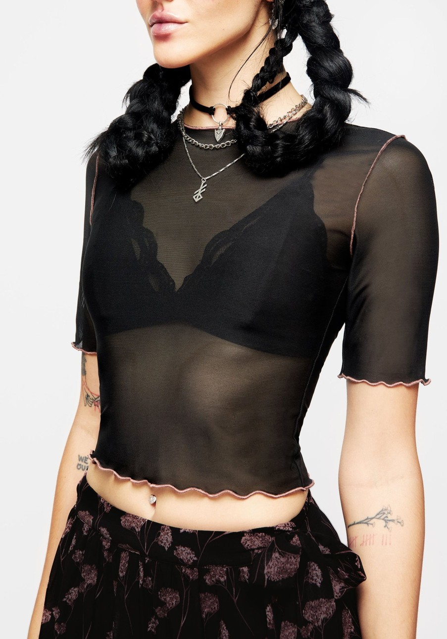 Clothing MET1 | Sauvage Mesh Crop Top