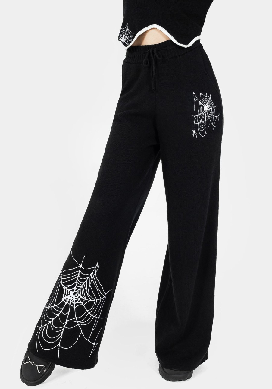 Clothing BET1 | Araneae Embroidered Wide Leg Knit Joggers