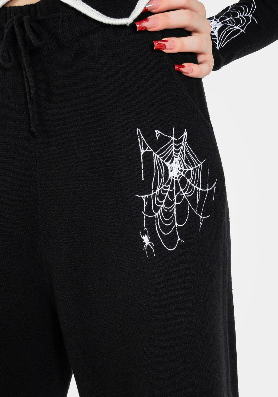 Clothing BET1 | Araneae Embroidered Wide Leg Knit Joggers