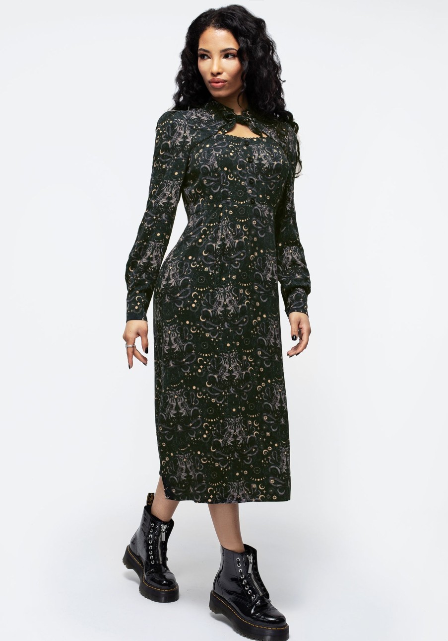 Clothing YUN1 | Cailleach Peasant Sleeve Midi Dress