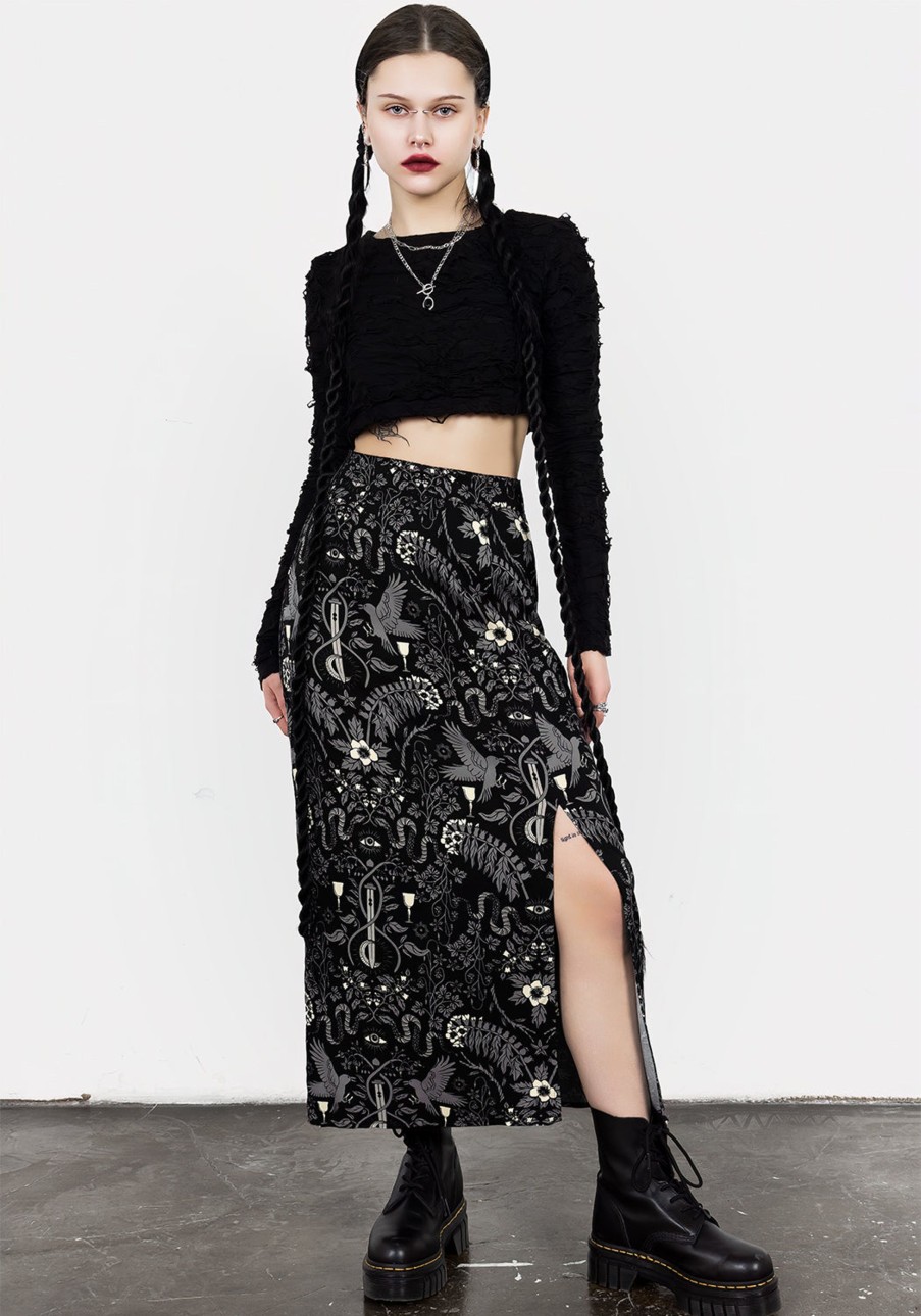 Clothing MET1 | Hecate'S Garden Split Midi Skirt