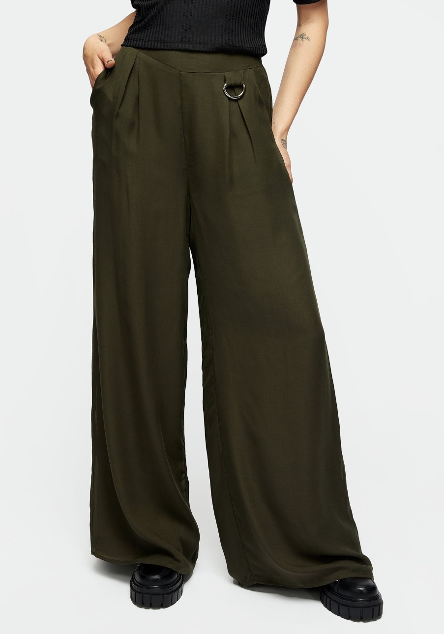 Clothing YUN1 | Descensum Wide Leg Green Trousers