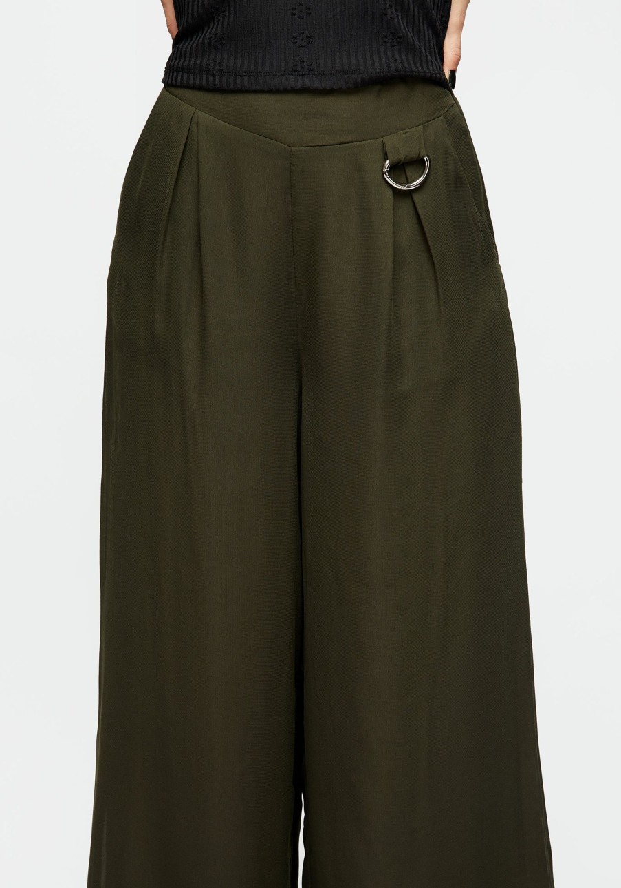 Clothing YUN1 | Descensum Wide Leg Green Trousers