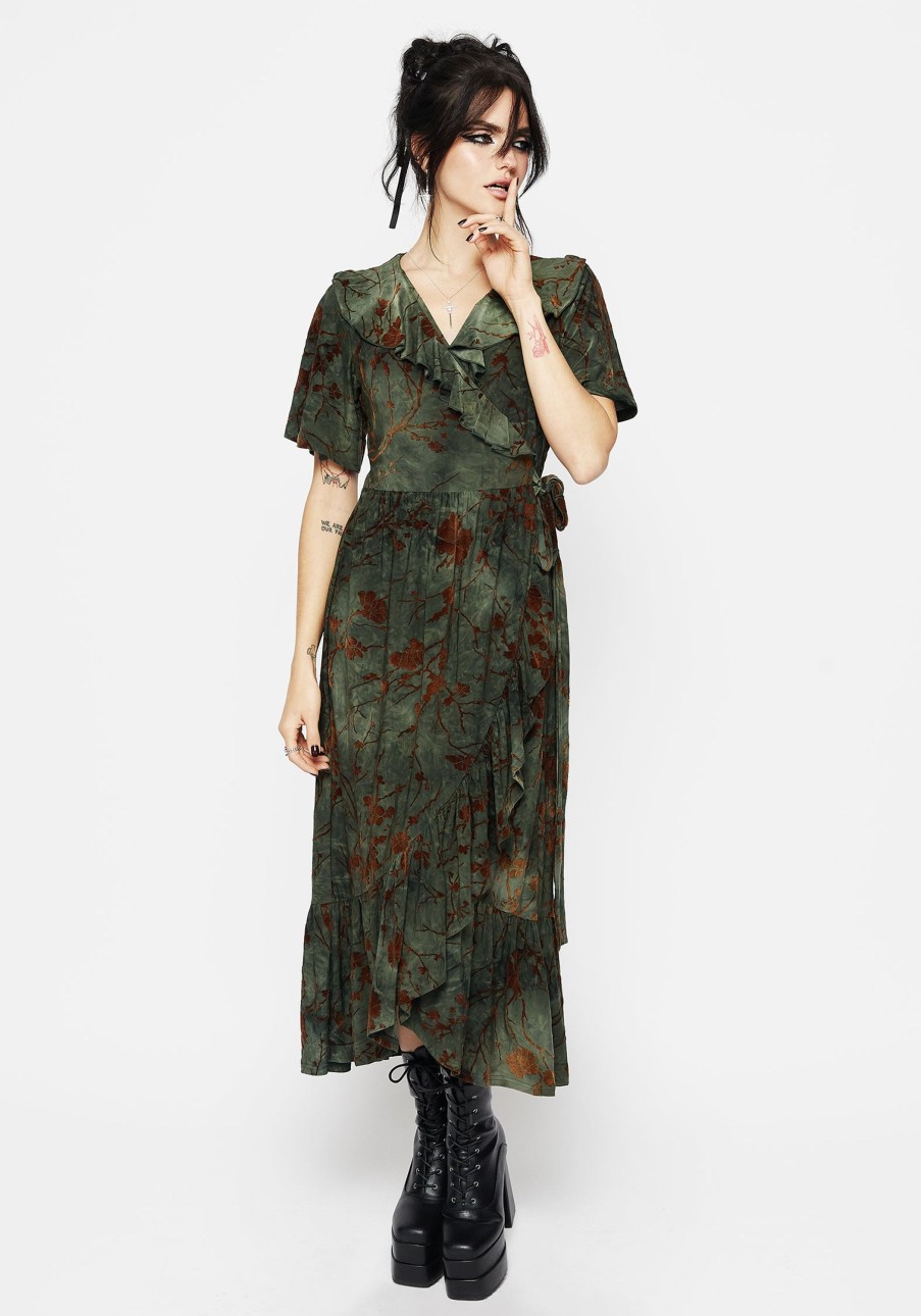 Clothing MET1 | Witchfire Ruffle Midaxi Wrap Dress