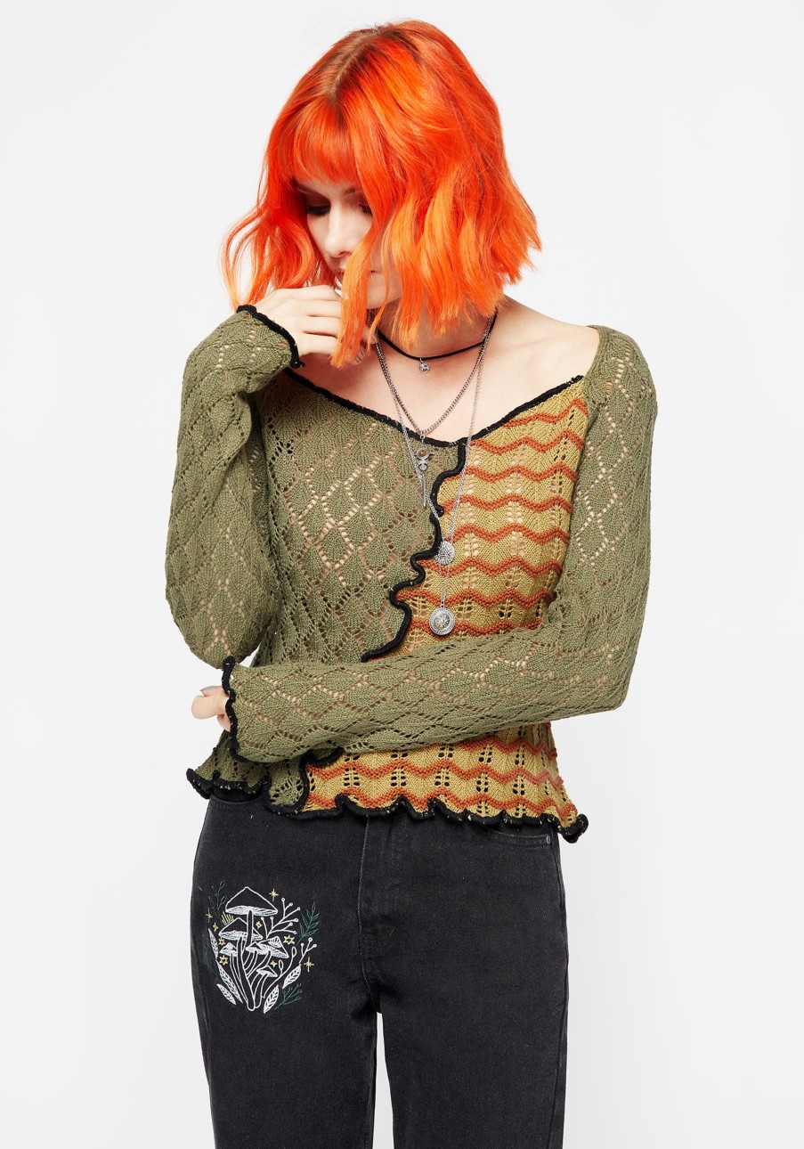 Clothing BET1 | Mixed Feelings Patchwork Knit Top